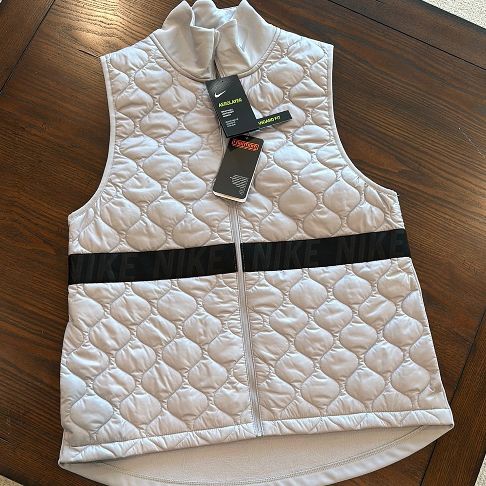 Nike White Quilted Vest